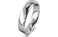 Ring 18 Karat Weissgold 4.5 mm poliert 4 Brillanten G vs...