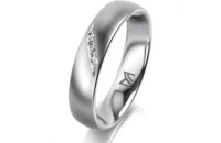 Ring 18 Karat Weissgold 4.5 mm l&auml;ngsmatt 4...