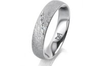 Ring 18 Karat Weissgold 4.5 mm kreismatt 4 Brillanten G...