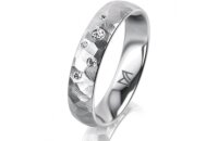 Ring 14 Karat Weissgold 4.5 mm diamantmatt 5 Brillanten G...