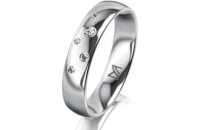Ring 18 Karat Weissgold 4.5 mm poliert 5 Brillanten G vs...