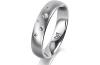 Ring 18 Karat Weissgold 4.5 mm l&auml;ngsmatt 5...
