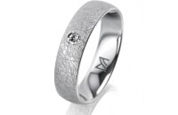 Ring 18 Karat Weissgold 5.0 mm kreismatt 1 Brillant G vs...
