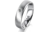 Ring 18 Karat Weissgold 5.0 mm sandmatt 1 Brillant G vs...