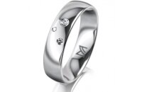 Ring 14 Karat Weissgold 5.0 mm poliert 3 Brillanten G vs...