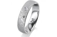 Ring 18 Karat Weissgold 5.0 mm kreismatt 3 Brillanten G...