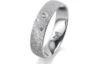 Ring 18 Karat Weissgold 5.0 mm kristallmatt 3 Brillanten...