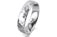 Ring 18 Karat Weissgold 5.0 mm diamantmatt 3 Brillanten G...