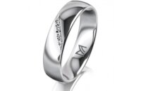 Ring 18 Karat Weissgold 5.0 mm poliert 5 Brillanten G vs...