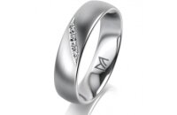Ring 18 Karat Weissgold 5.0 mm l&auml;ngsmatt 5...
