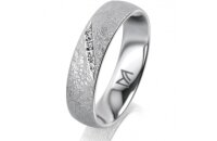 Ring 18 Karat Weissgold 5.0 mm kreismatt 5 Brillanten G...