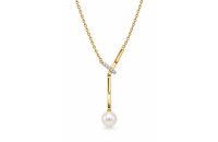 Halsschmuck 14 Karat Gelbgold Brillangen 0,02ct...