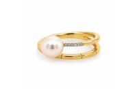 Ring 14 Karat Gelbgold Brillant 0,02ct S&uuml;sswasserperle