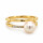 Ring 14 Karat Gelbgold Brillant 0,02ct S&uuml;sswasserperle