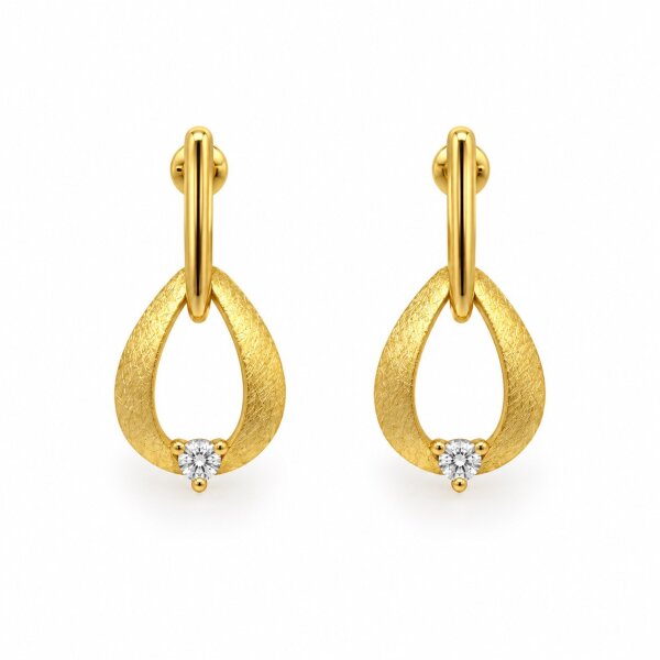 Ohrschmuck 14 Karat Gelbgold Brillanten 0,02ct