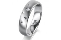 Ring 14 Karat Weissgold 5.0 mm l&auml;ngsmatt 5...