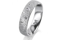 Ring 14 Karat Weissgold 5.0 mm kristallmatt 5 Brillanten...