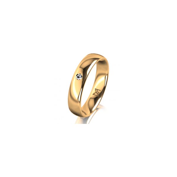 Ring 14 Karat Gelbgold 4.5 mm poliert 1 Brillant G vs 0,025ct