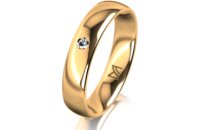 Ring 14 Karat Gelbgold 4.5 mm poliert 1 Brillant G vs...