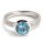 Ring 18 Karat Weissgold Aquamarin 1,62ct 10 Brillanten gesamt 0,10ct