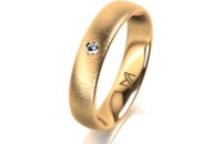 Ring 14 Karat Gelbgold 4.5 mm sandmatt 1 Brillant G vs...