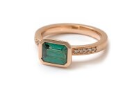 Ring 18 Karat Rotgold Turmalin gr&uuml;n 1,83ct 10...