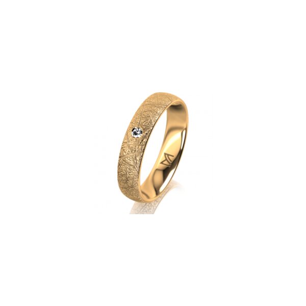 Ring 14 Karat Gelbgold 4.5 mm kristallmatt 1 Brillant G vs 0,025ct