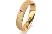 Ring 18 Karat Gelbgold 4.5 mm kreismatt 1 Brillant G vs...