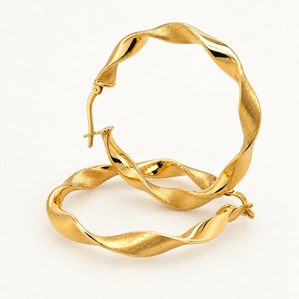 Ohrschmuck 14 Karat Gelbgold 34,5mm