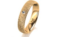 Ring 18 Karat Gelbgold 4.5 mm kristallmatt 1 Brillant G...