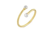 Ring 18 Karat Gelb/Weissgold Brillant 0,06ct G vs 54