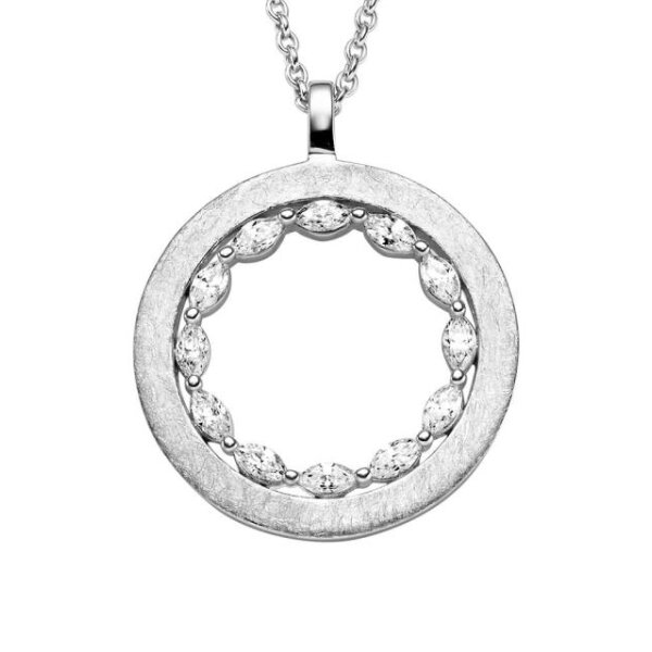 Halsschmuck 925 Silber rhodiniert Zirkonia
