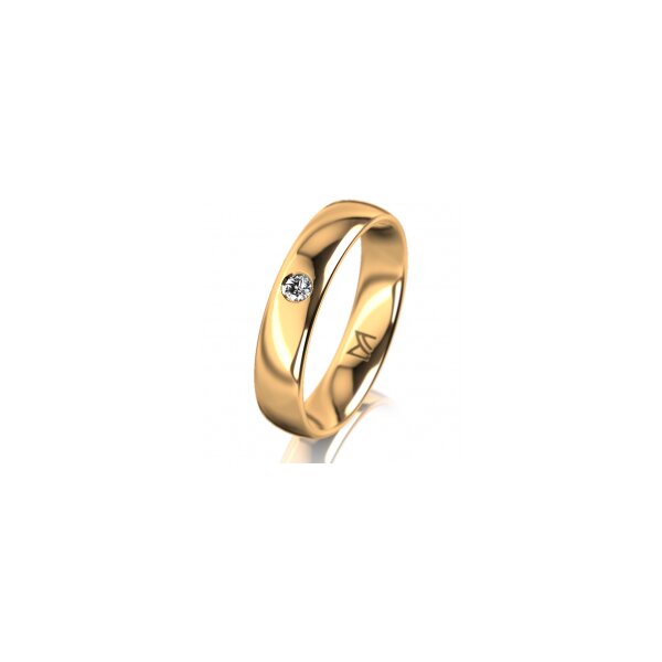 Ring 14 Karat Gelbgold 4.5 mm poliert 1 Brillant G vs 0,050ct