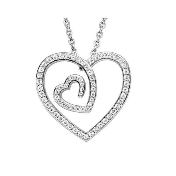 Halsschmuck 925 Silber rhodiniert Zirkonia