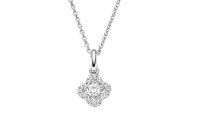 Halsschmuck 925 Silber rhodiniert 21 Zirkonia