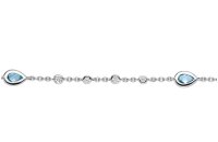 Armschmuck 925 Silber rhodiniert 3 Blautopase 8 Zirkonia