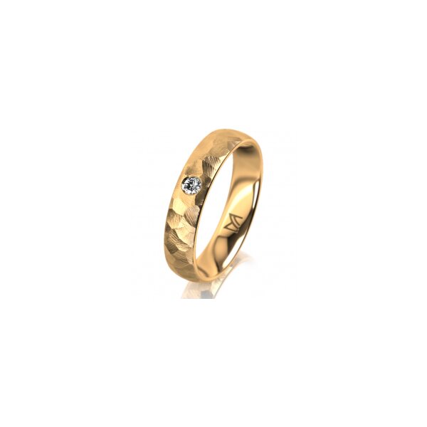 Ring 14 Karat Gelbgold 4.5 mm diamantmatt 1 Brillant G vs 0,050ct