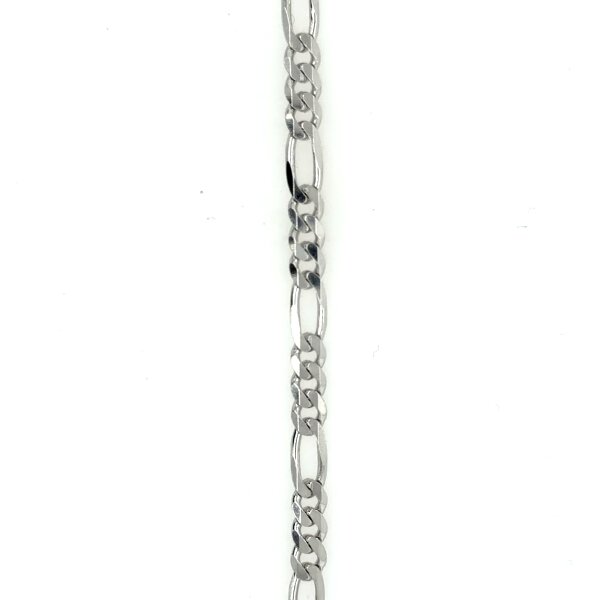 Armschmuck 925 Silber rhodiniert Figaro 21cm 4,5mm