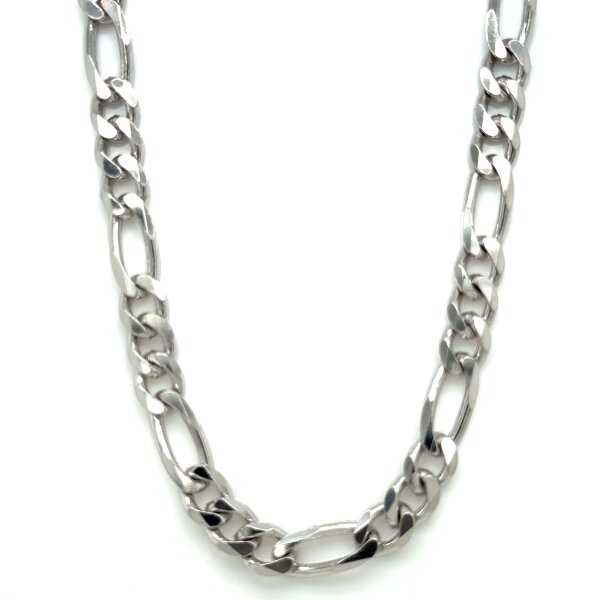 Halsschmuck 925 Silber rhodinert Figaro 55cm 5,7mm