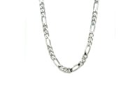 Halsschmuck 925 Silber rhodinert Figaro 55cm 4,5mm