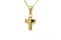 Anh&auml;nger 14 Karat Gelbgold glatt Kreuz