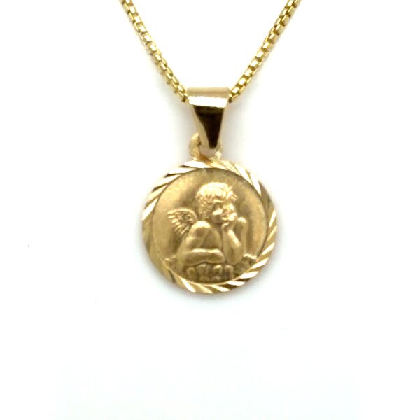Anh&auml;nger 14 Karat Gelbgold Schutzengel