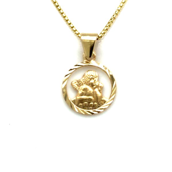 Anh&auml;nger 14 Karat Gelbgold Schutzengel