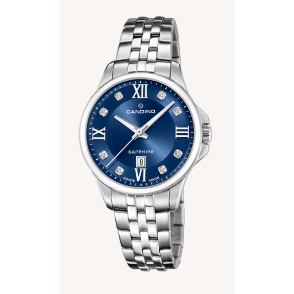 Candino Armbanduhr  Edelstahl mit Zirkonia, 50m wasserdicht