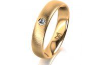 Ring 18 Karat Gelbgold 4.5 mm sandmatt 1 Brillant G vs...