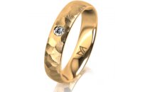 Ring 18 Karat Gelbgold 4.5 mm diamantmatt 1 Brillant G vs...