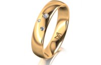 Ring 14 Karat Gelbgold 4.5 mm poliert 3 Brillanten G vs...