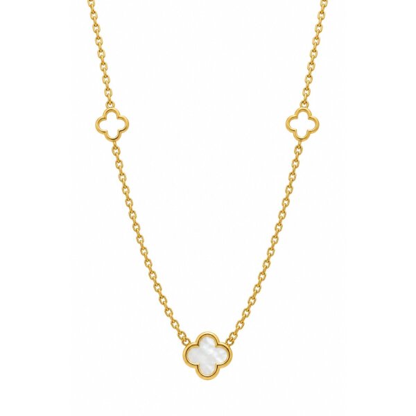 Halsschmuck 14 Karat Gelbgold  Perlmutt Alhambra-Motiv