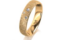 Ring 14 Karat Gelbgold 4.5 mm kristallmatt 3 Brillanten G...