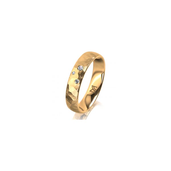 Ring 14 Karat Gelbgold 4.5 mm diamantmatt 3 Brillanten G vs Gesamt 0,035ct
